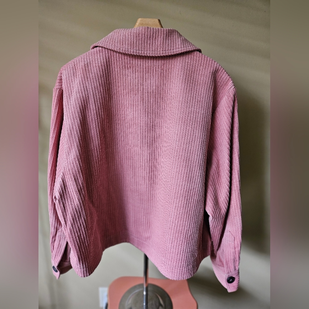 Zara Pink Corduroy Cropped Jacket - Size L - EUC - Picture 3 of 9